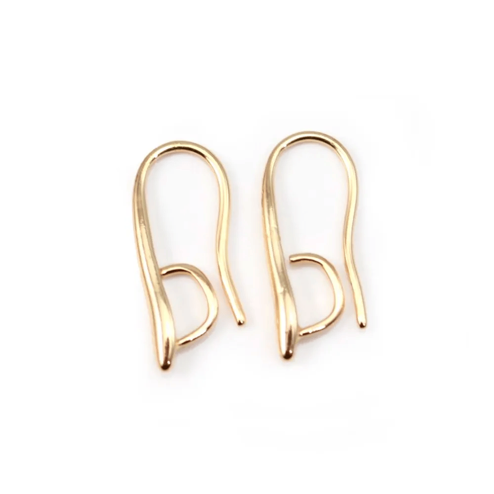 Hook earrings  by "flash" Gold on brass 2.5x13mm x 2pcs