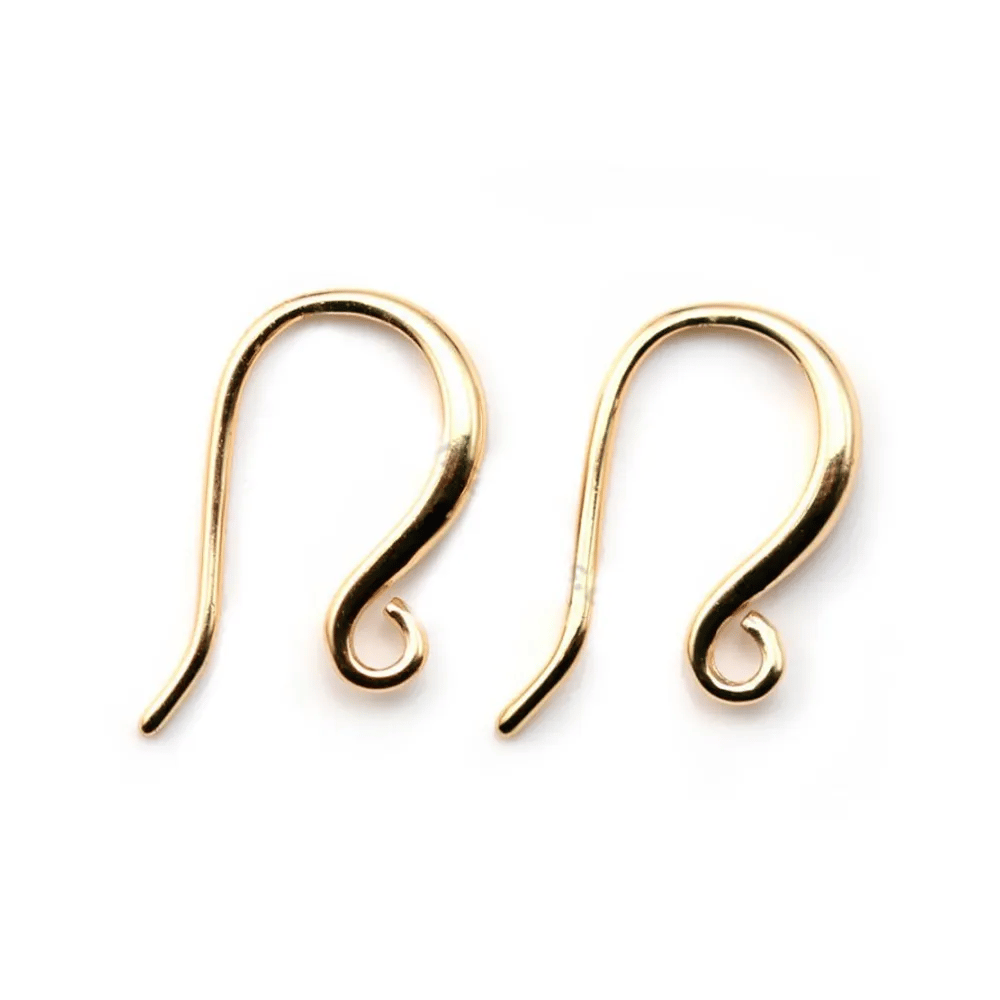 Crochet boucles d'oreilles plaquée par "flash" or sur laiton 8x20mm x 2pcs