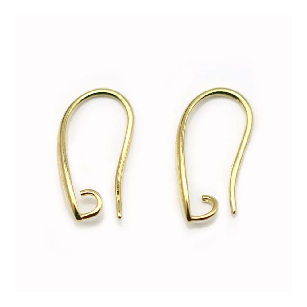 Crochet boucles d'oreilles plaquée par "flash" or sur laiton  x 4pcs