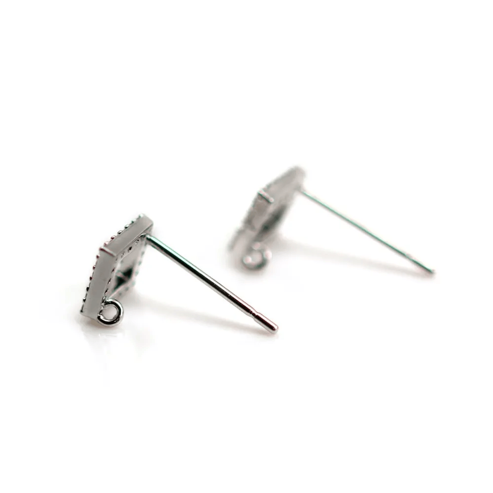 Ear stud leaves  by "flash" Gold on brass 8x14mm x 2pcs