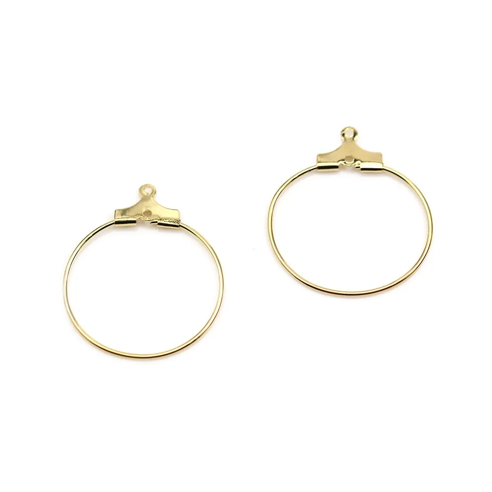 Créole boucles d'oreilles 20mm plaquée par "flash"or sur laiton x 10pcs