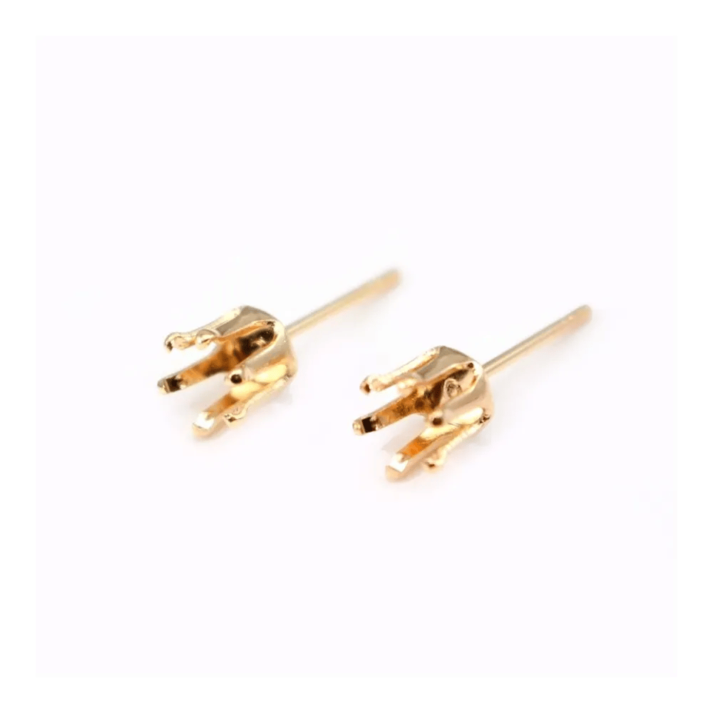 Crochet boucles d'oreilles dorée sur laiton 2.5x13mm x 2pcs