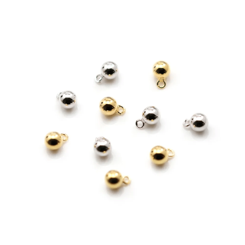 Breloque ronde 6mm, doré x 10pcs