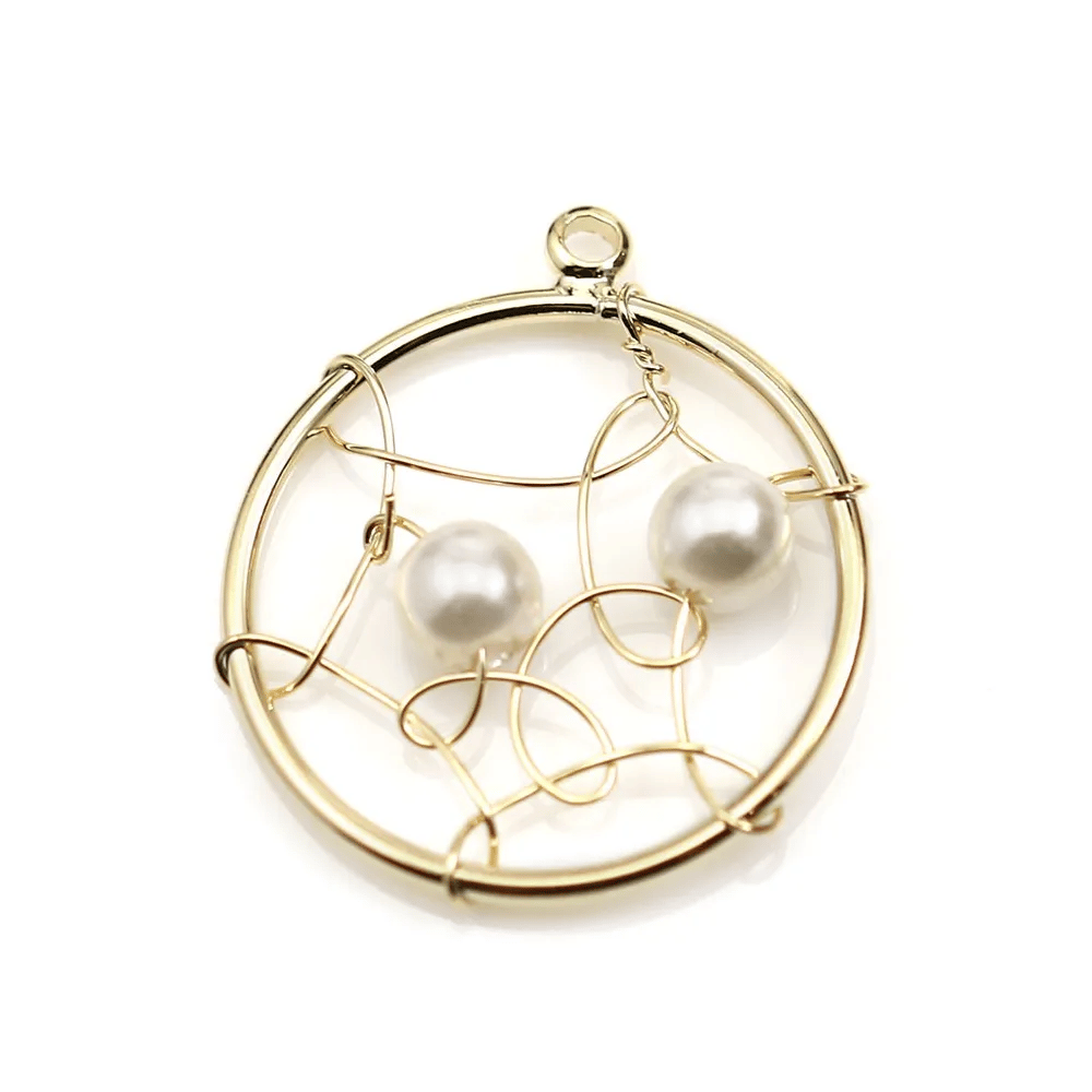 Snowflake pendant plated "flash" gold brass 5.8mm x 8pcs