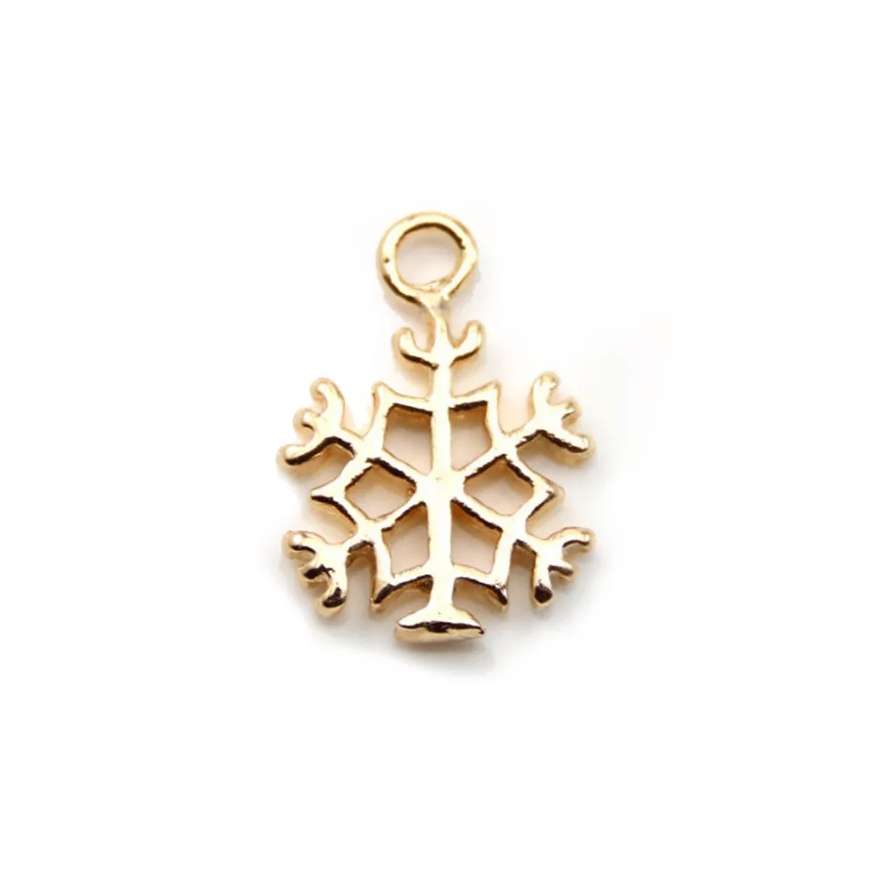 Snow by "flash" Gold on brass 13.5x18mm x 1pc
