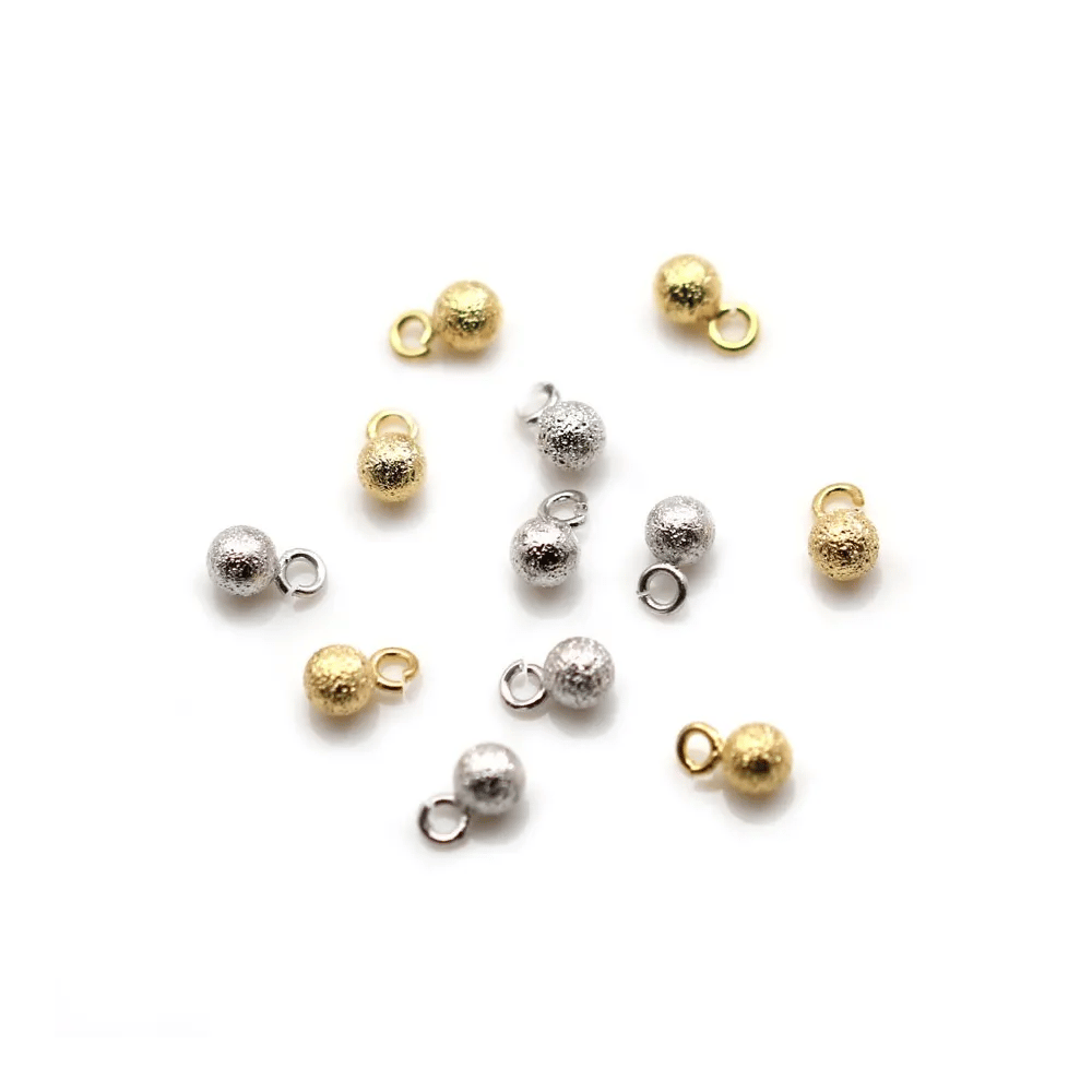 Breloque ronde brillant 4mm, plaqué par 