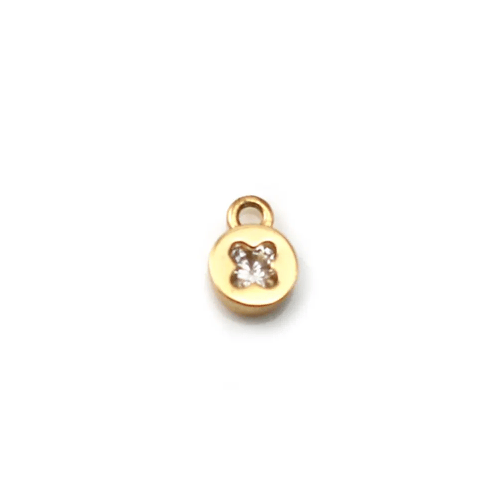 Breloque Trèfle Plaqué par "flash" or sur laiton 4mm x 1pc