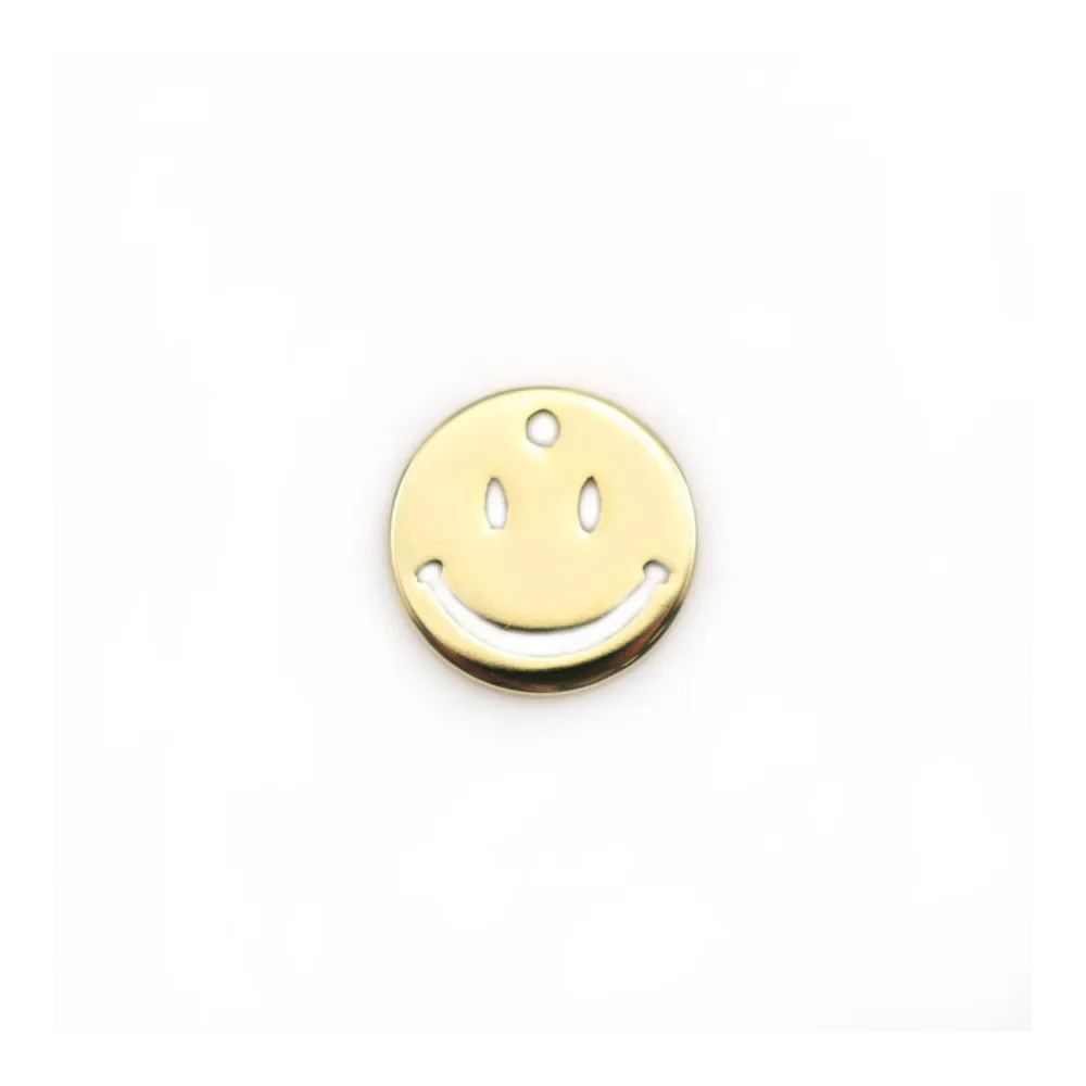 Breloque smillé, plaquée par "flash" or sur laiton 10mm  x 4pcs