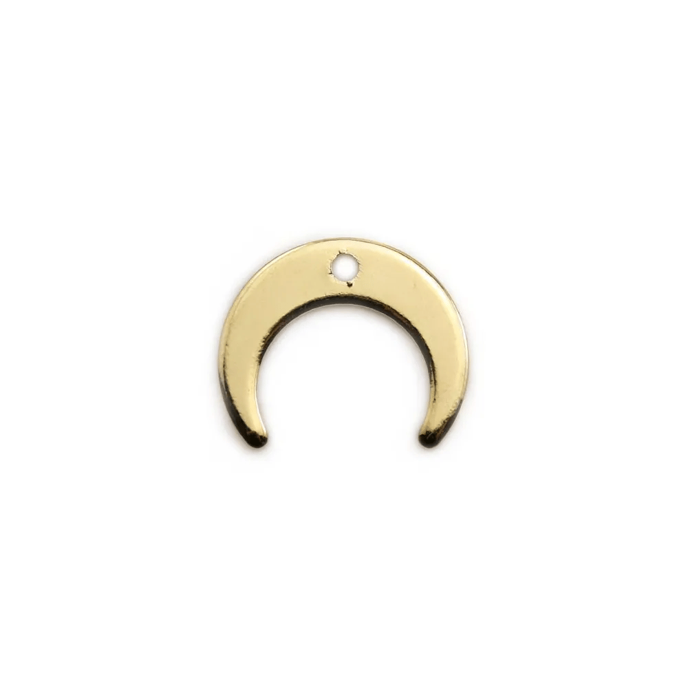 Breloque en forme de lune, doré sur laiton 9.5x11mm x 6pcs