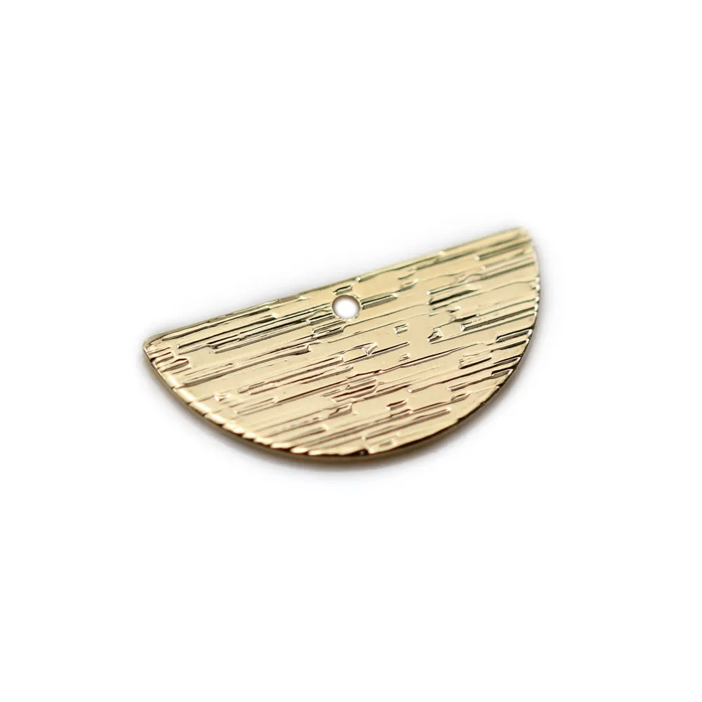 Breloque en forme demi rond, 10.7x21mm x 4pcs