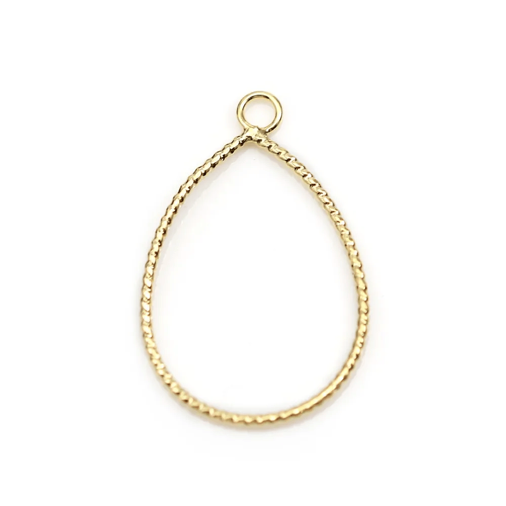 Pendentif oval plaqué par "flash" or sur laiton x 4pcs