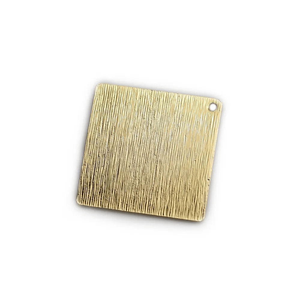 Breloque en forme de losange 1.0x25mm , plaqué par "flash" or sur laiton x 2pcs