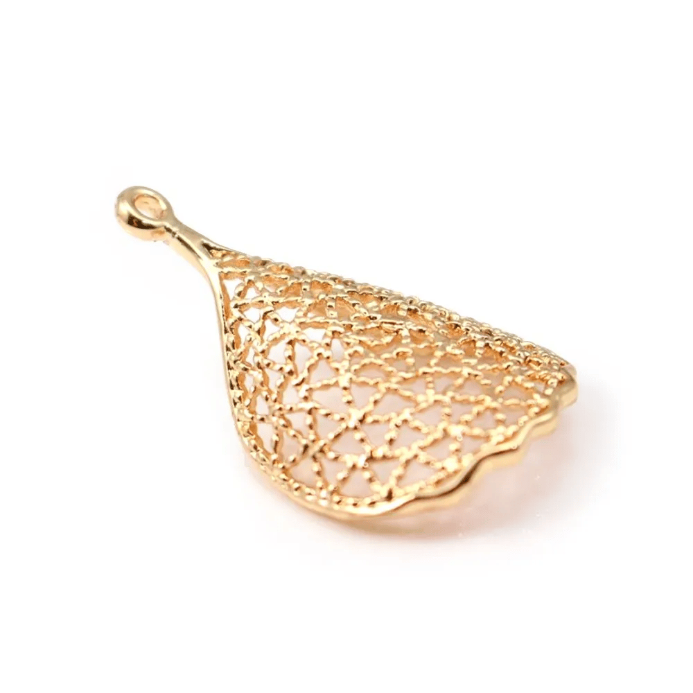 Pendentif Fantaisie Plaqué par "flash" or sur laiton 16x26mm x1pc