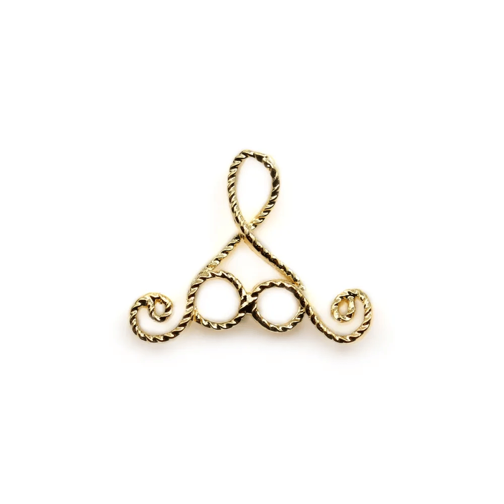 Breloque fantaisie 13x16mm , plaqué par "flash" or sur laiton x 4pcs