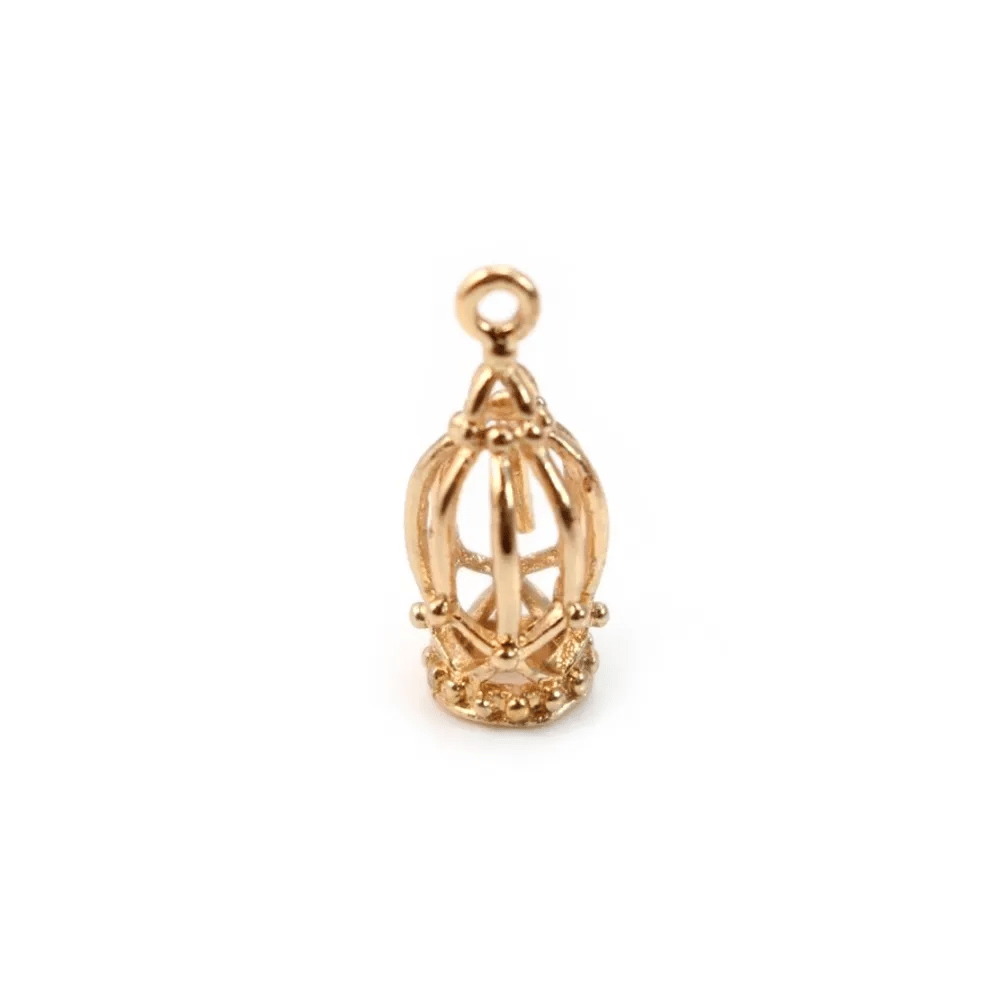 Couronne dorée sur laiton 7x16mm x 1pc