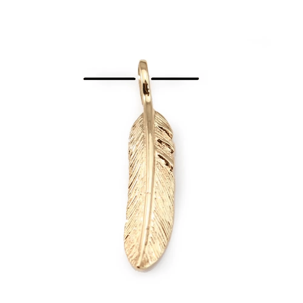 Plume d'arbre dorée sur laiton 8.5x40mm x1pc