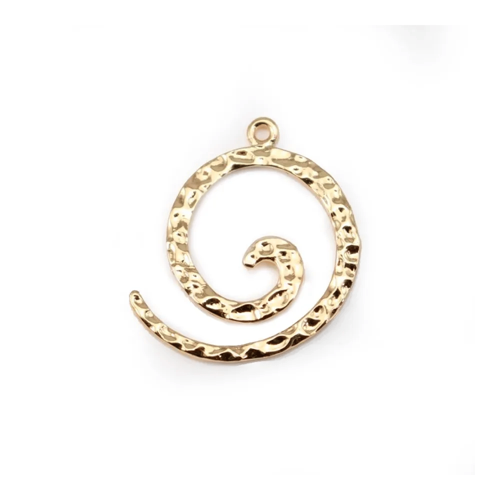  Spiral by "flash" Gold on brass 18.5x22mm x1pc