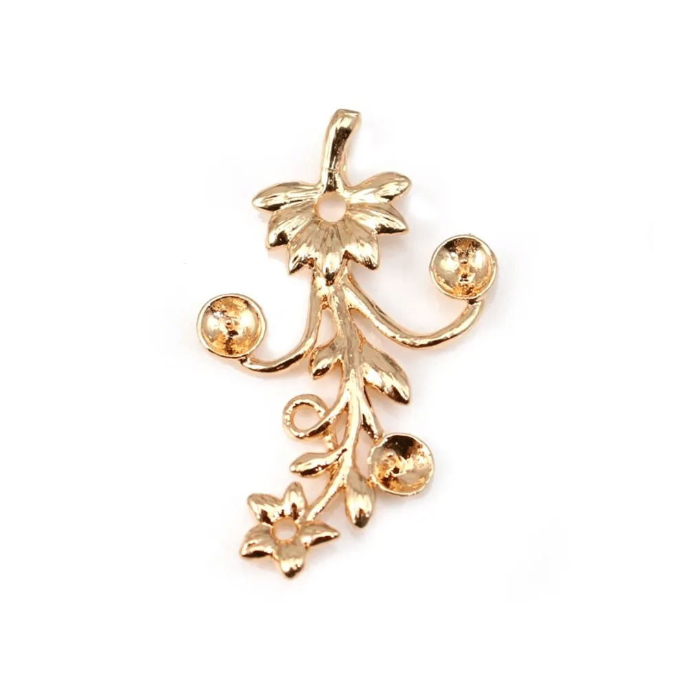 Pendentif Céleste Plaqué par "flash" or sur laiton 19x32mm x1pc