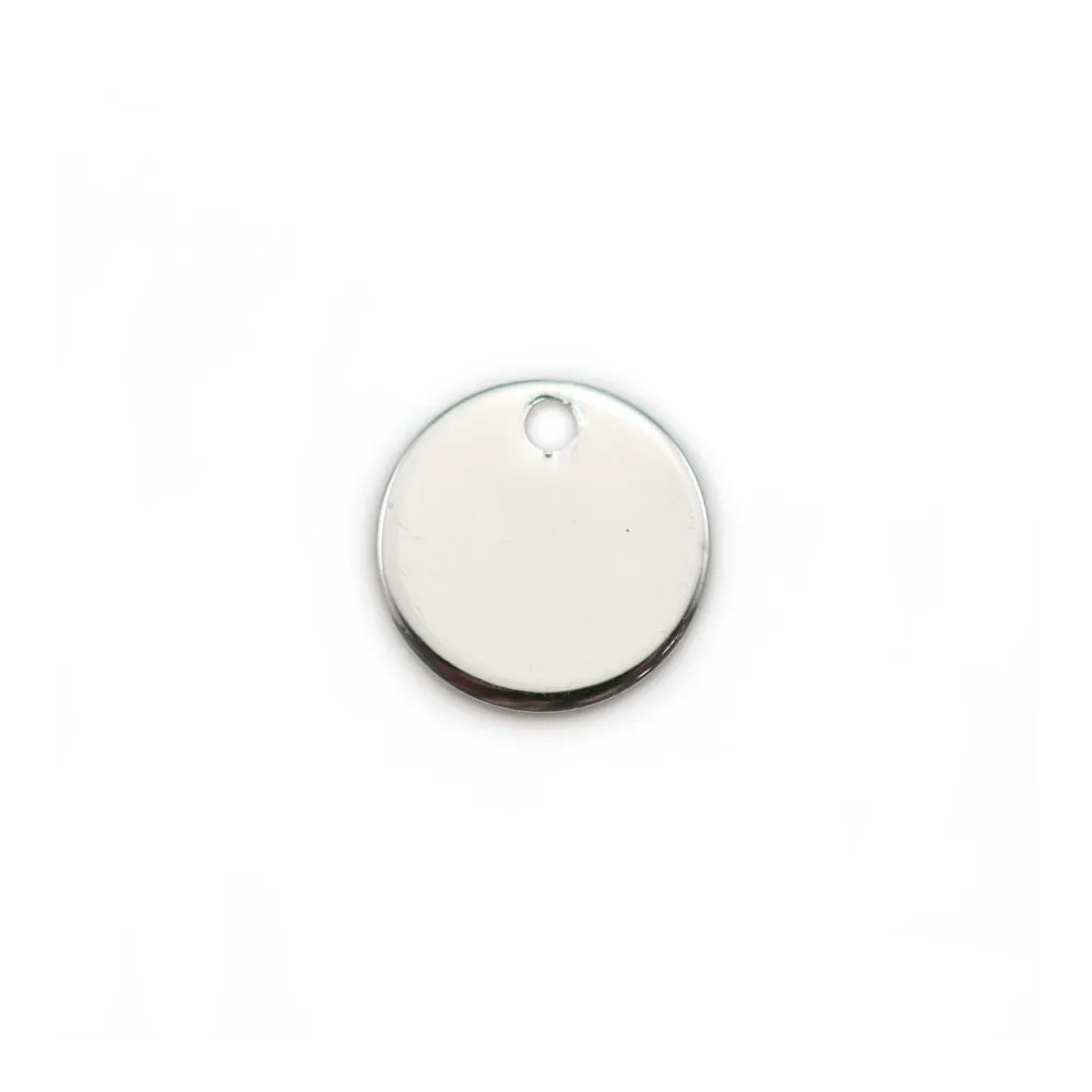 Breloque de forme ronde, plaquée par " flash" or sur laiton 10mm x 6pcs