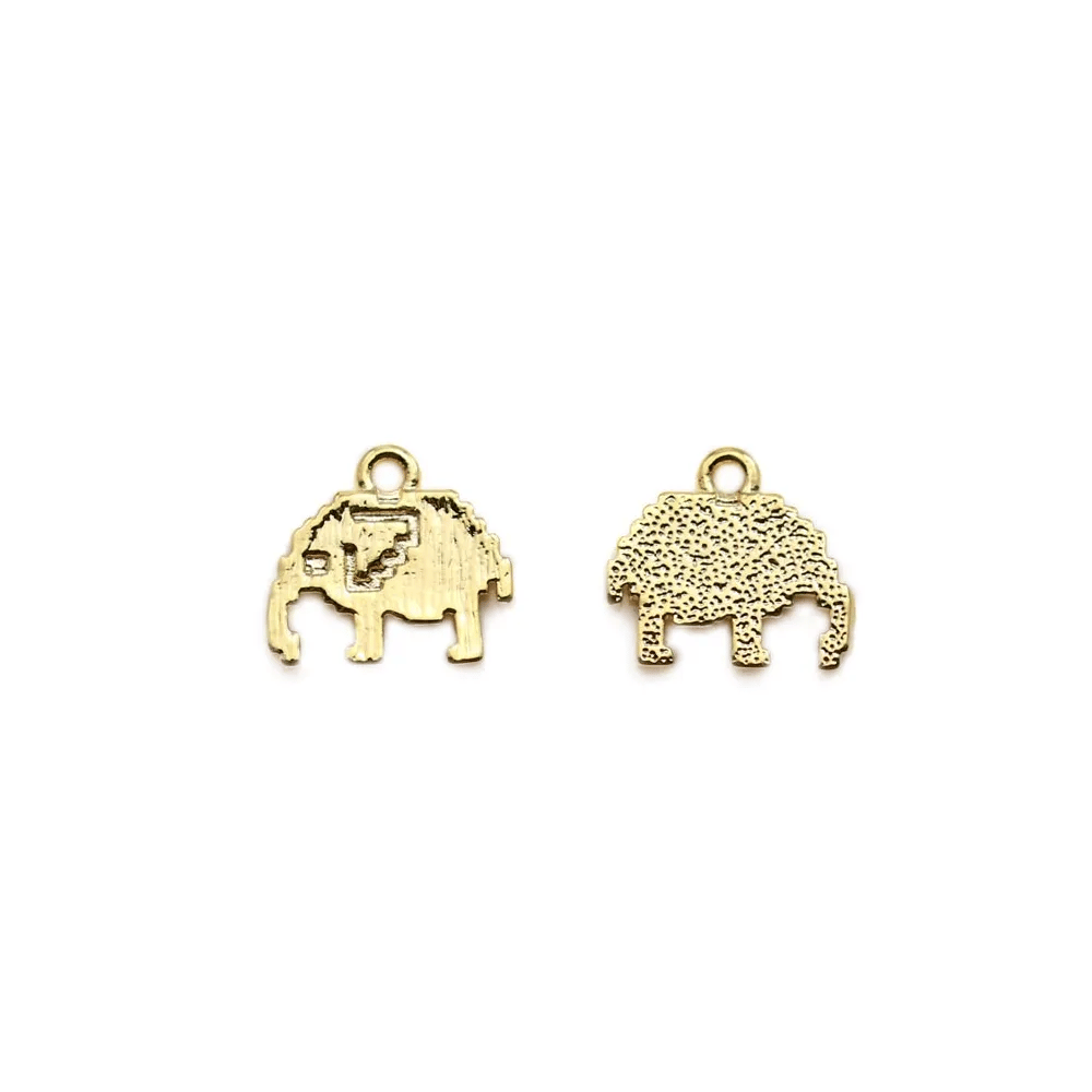 Gold plated brass "flash" charm, in a tree of life shape, 15mm x 6pcs