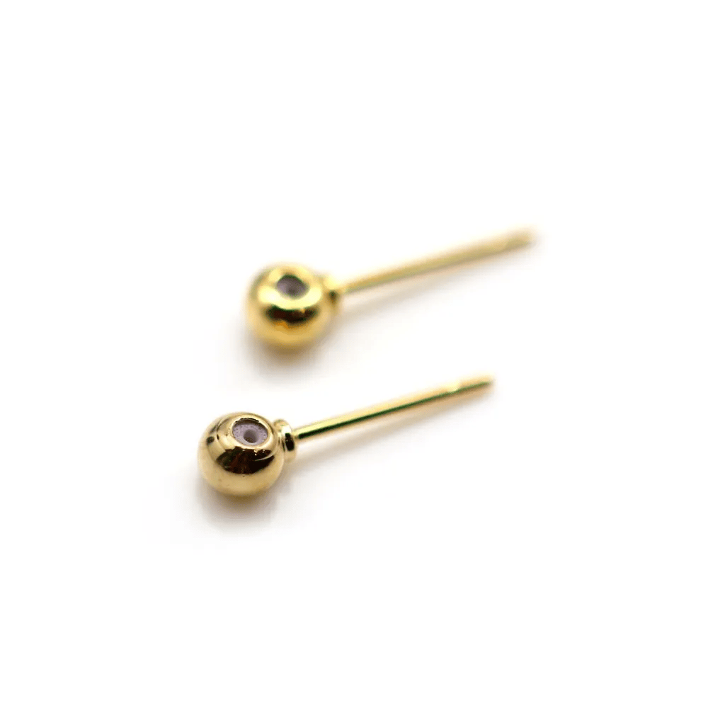 Clou d'oreille en boule 4mm x 4pcs