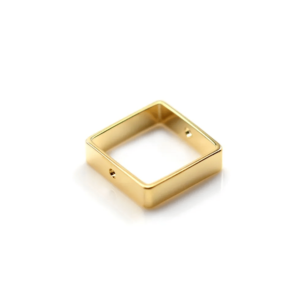 Intercalaire de forme carré 1x15mm, doré sur laiton x 4pcs 