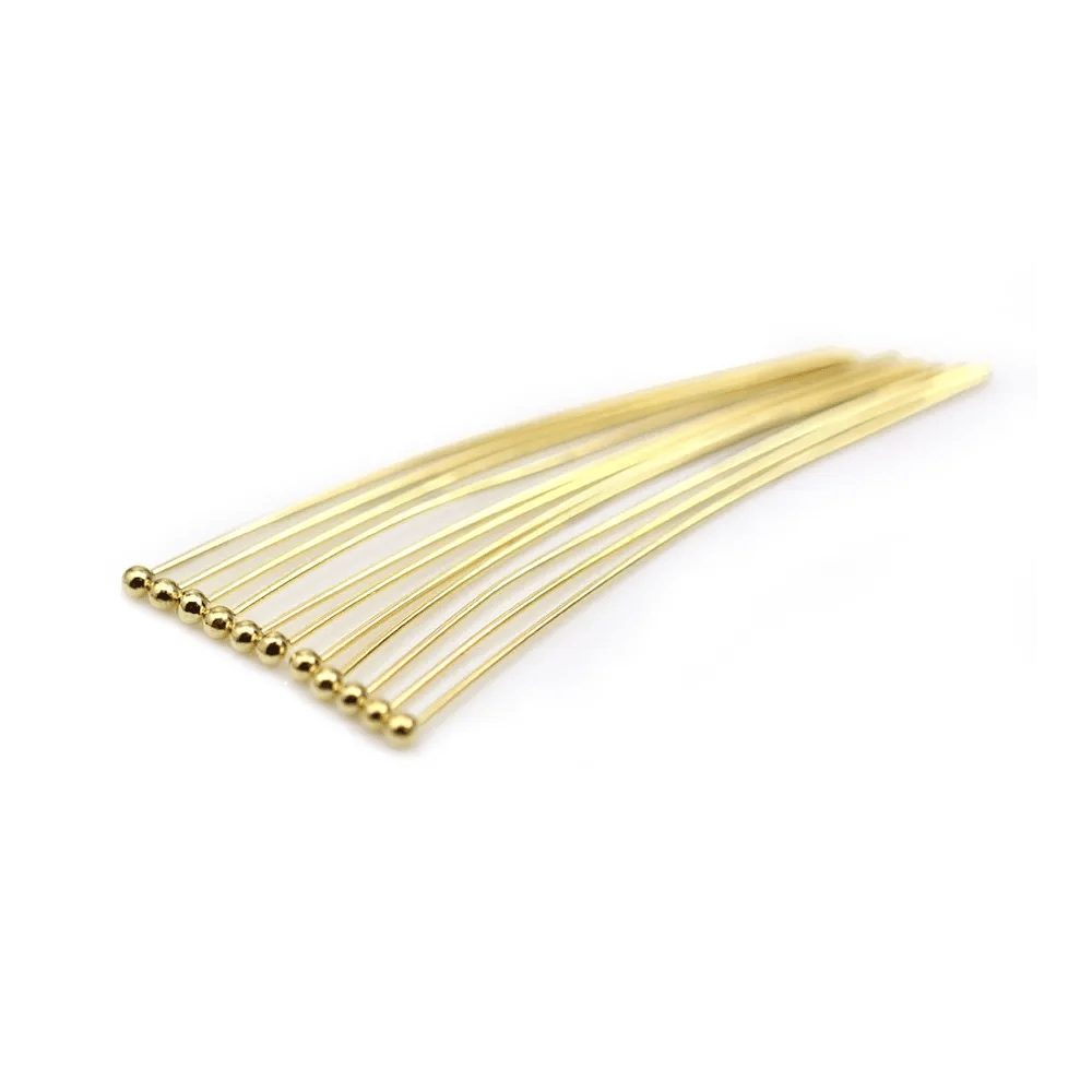 Clou tête boule plaqué par "flash" or sur laiton 0.55x1.7x45mm x 20pcs