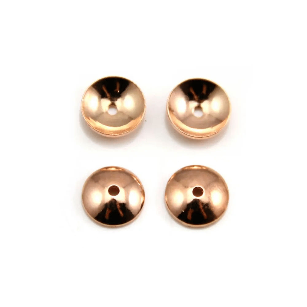 Saucers by "flash" Rose Gold on brass 6mm x 10pcs