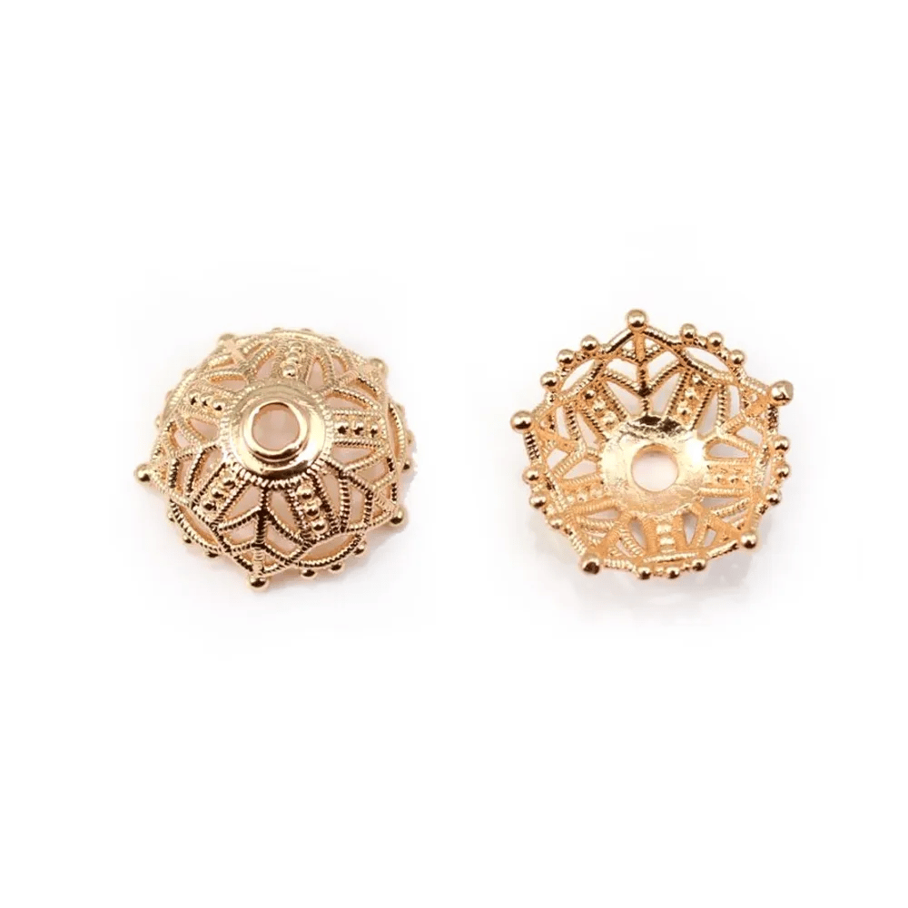 Coupelle en fleur Plaquée par "flash" or sur laiton 16x8mm x 1pc