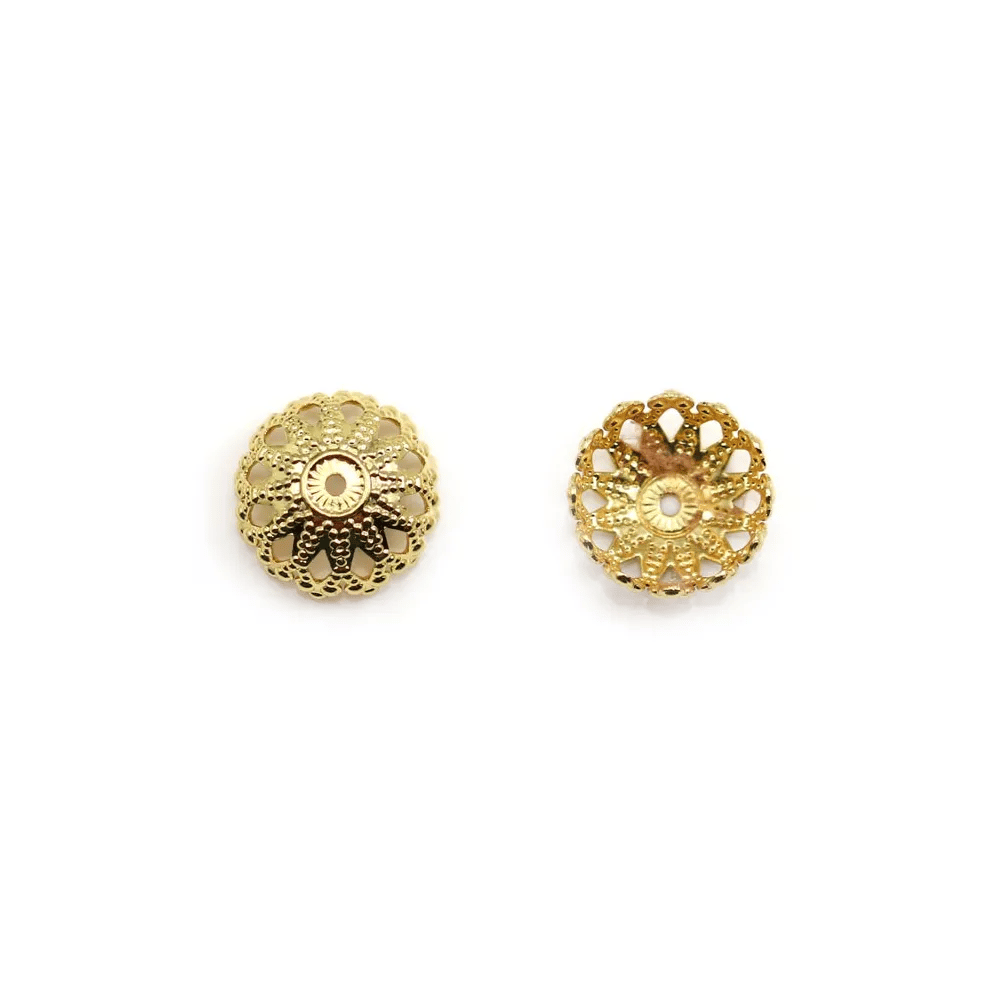 cup flower by "flash" Gold on brass 11.5x6mm x 2pcs