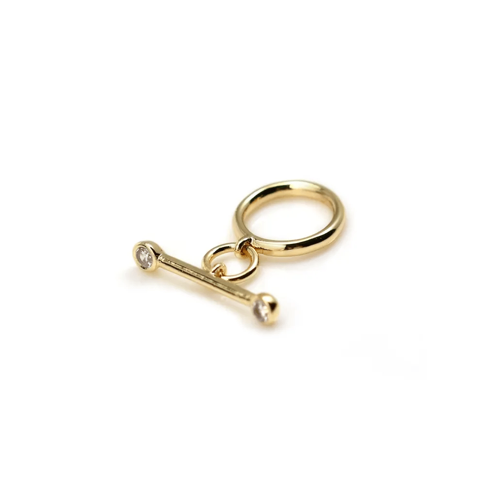Clasp with extender chain, plated by "flash" Gold on brass  x 2pcs