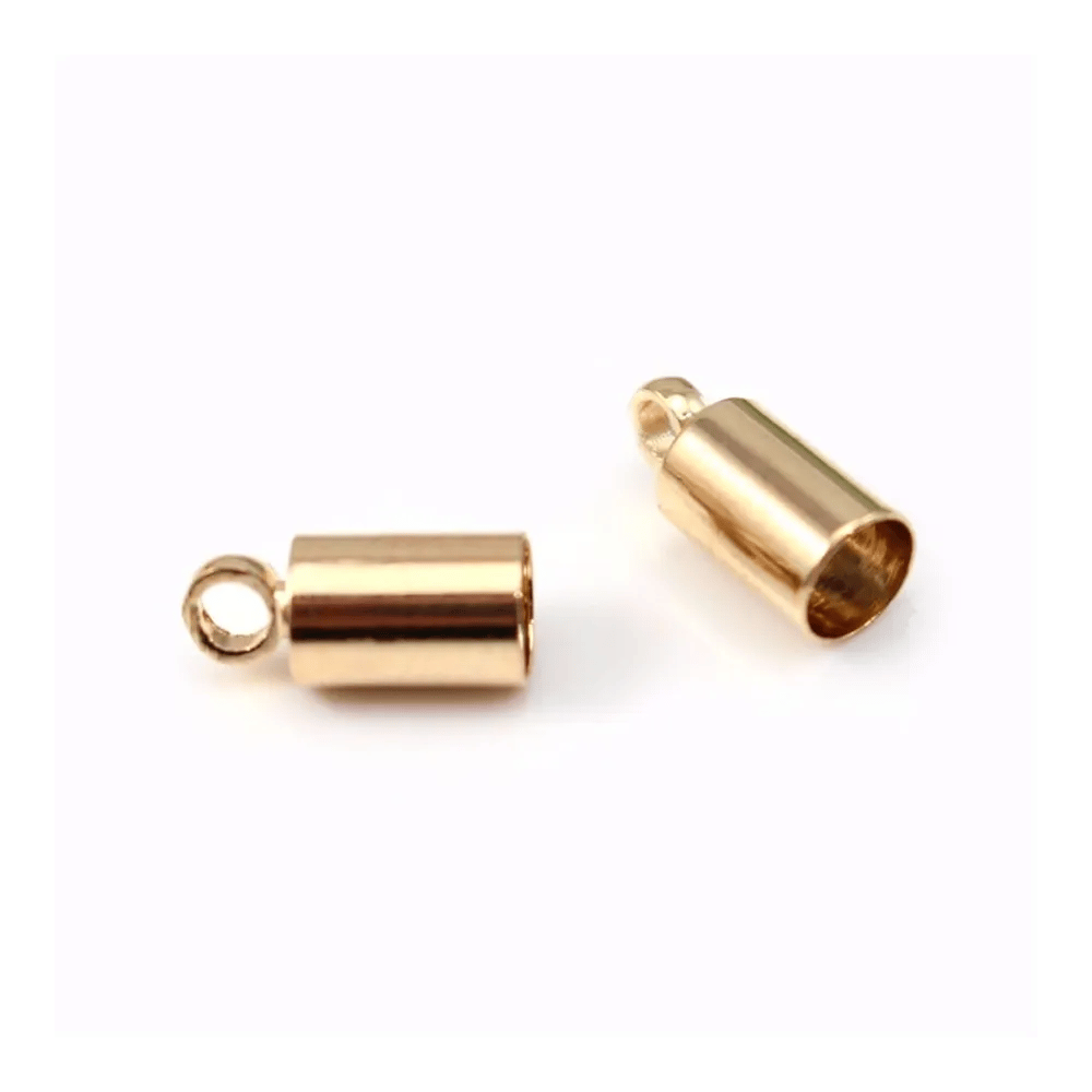 Embouts pour cordon 3.5mm plaqué par "flash" or sur laiton x 2pcs