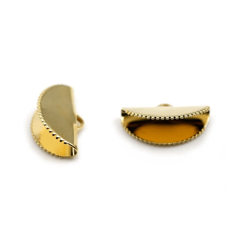 Embouts pompon ruban, doré sur laiton 12x20mm x 2pcs
