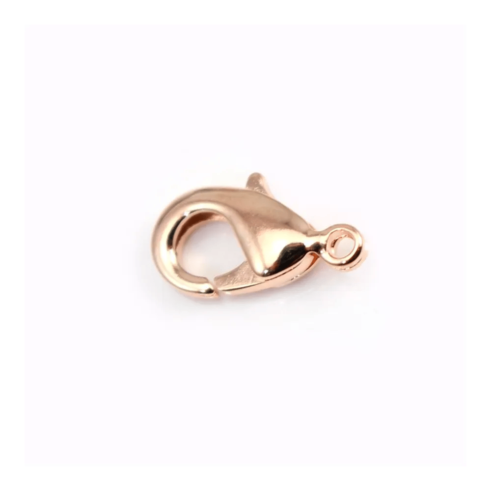 Fermoir mousqueton Plaqué par "flash" or rose sur laiton 7x12mm x 4pcs
