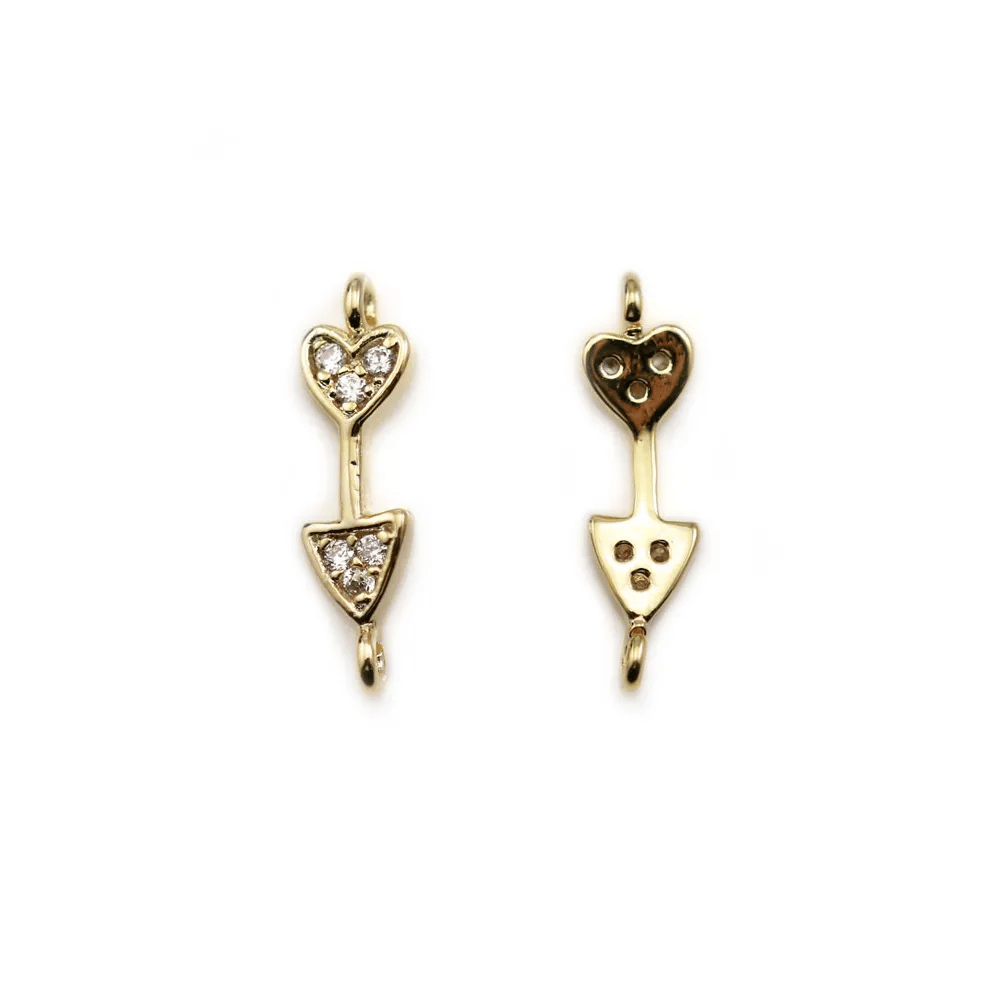 Infinity with zirconium  by "flash" gold on brass 5x17mm x 2pcs