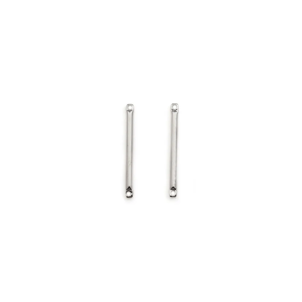 Intercalaire en forme de tube 1.5x25mm, plaqué par "flash" or sur laiton x 6pcs