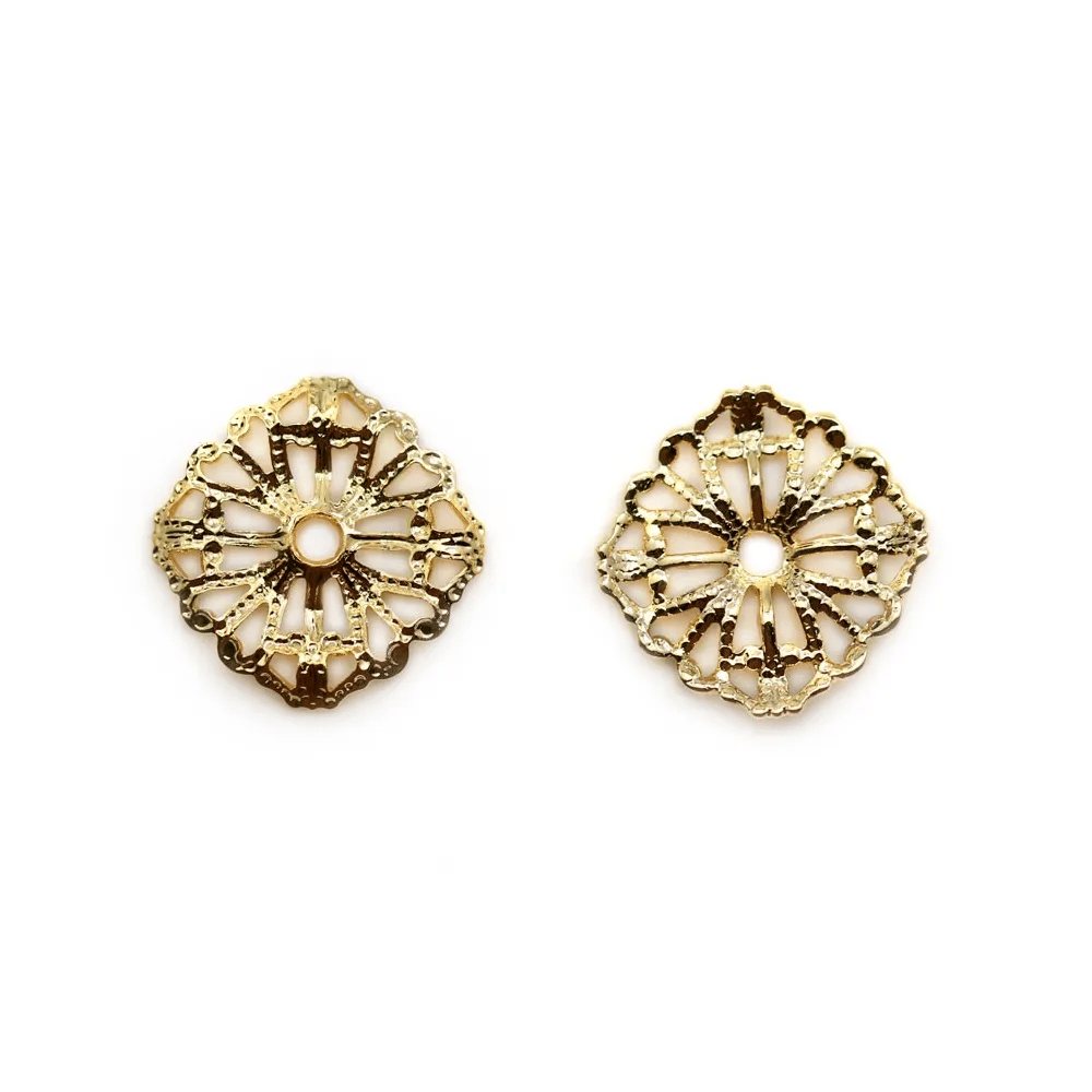 Intercalaires ajourés carré en "flash" or 13mm x 4pcs