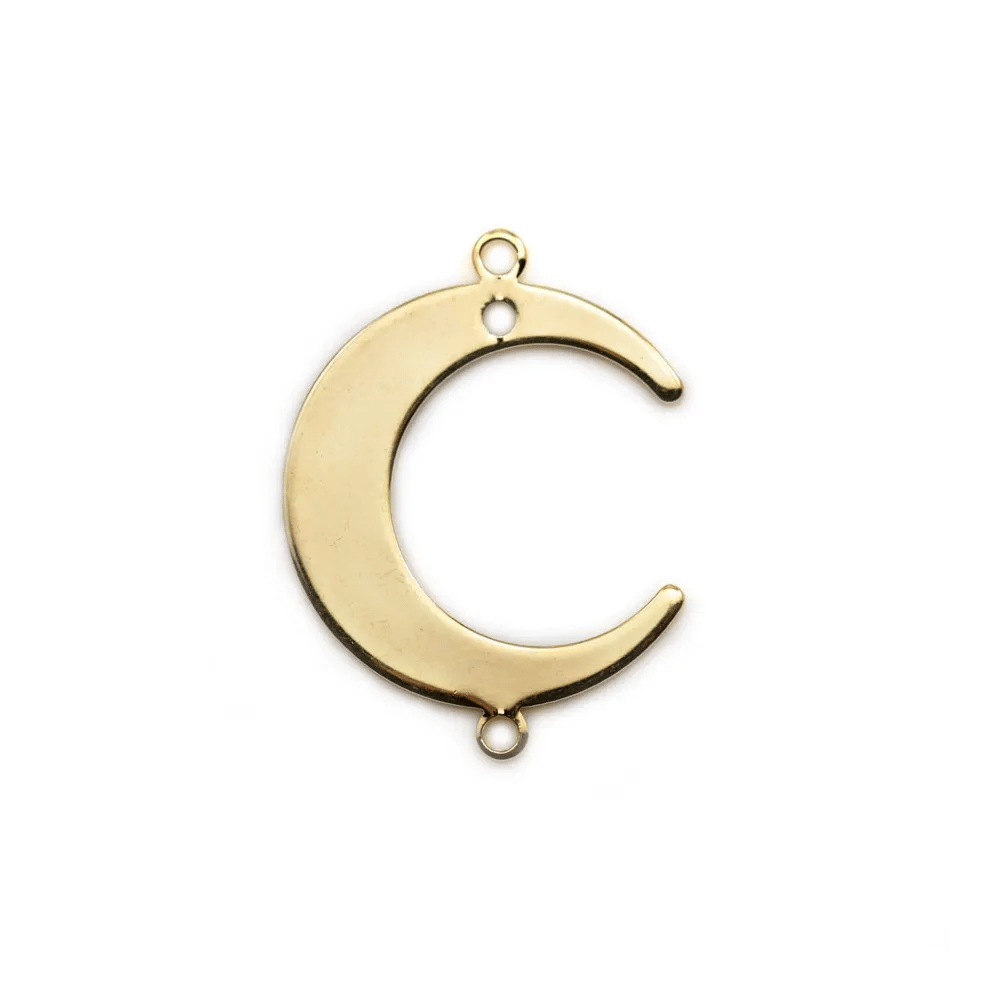 Intercalaire en forme de lune, plaqué par "flash" or sur laiton 16.5x18mm x 4pcs