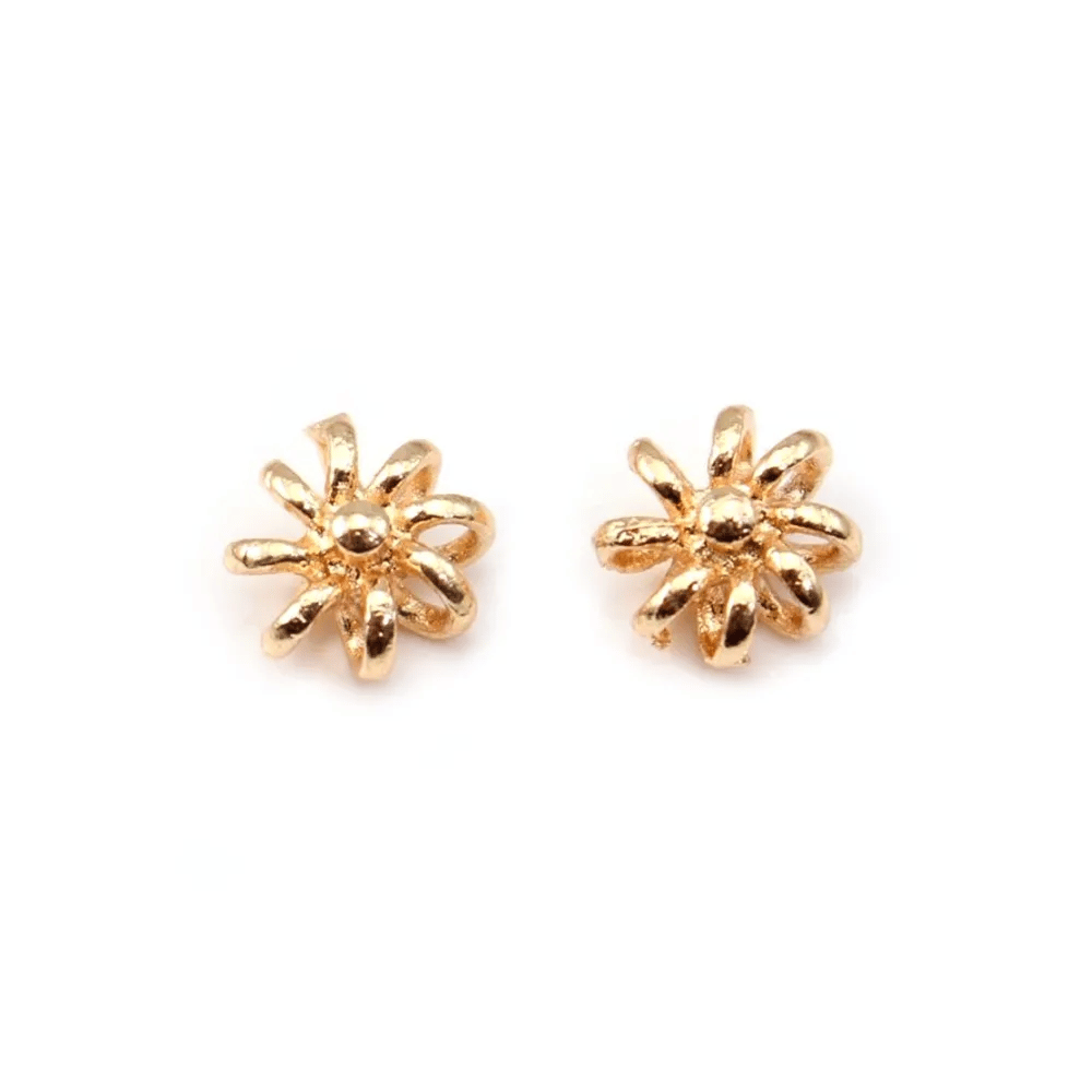 Fleur  Plaquée par "flash" or sur laiton 7.5mm x 1pc