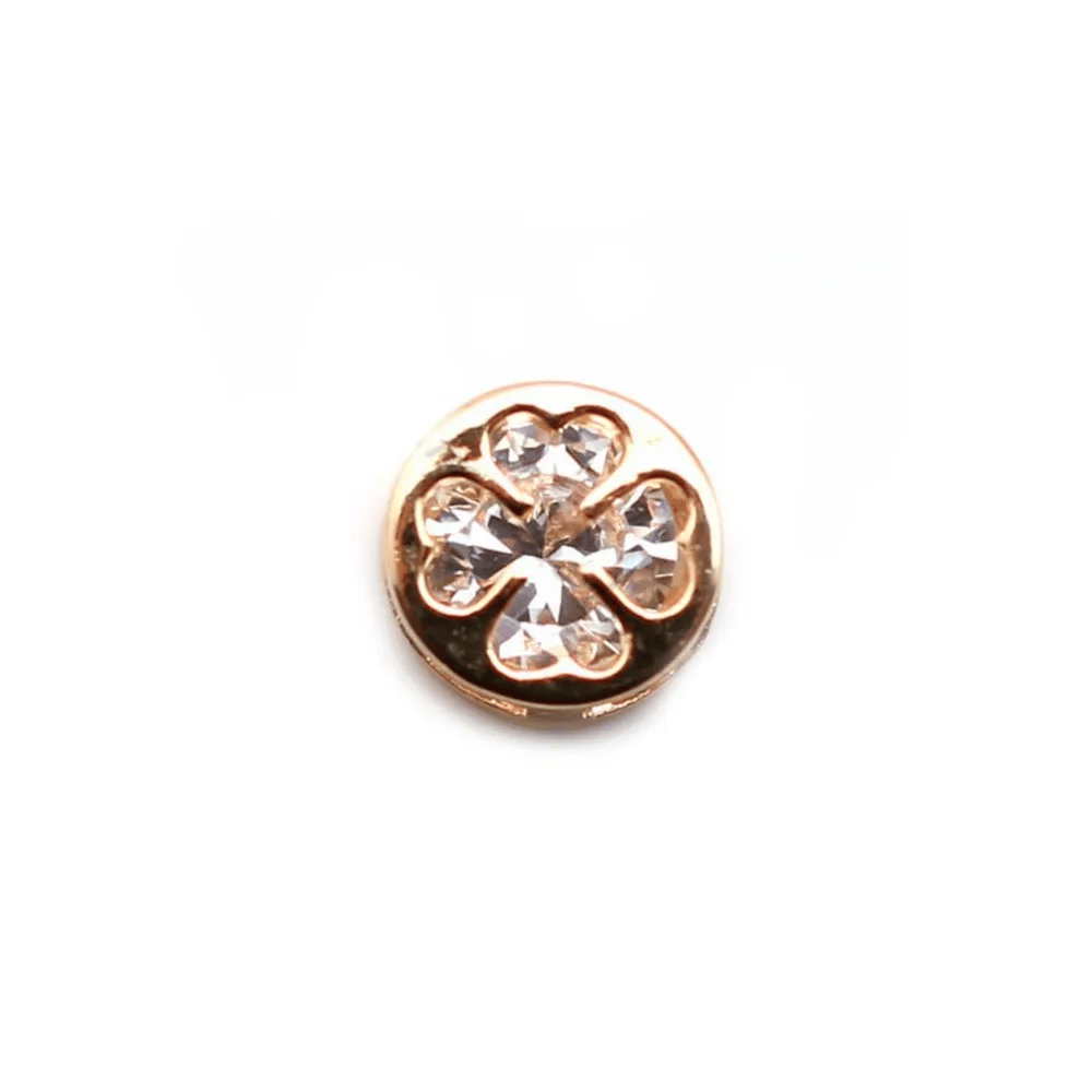 Intercalaire trèfle zirconium doré sur laiton 8mm x 2pcs