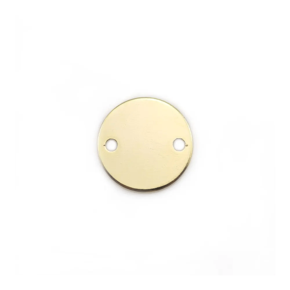 2-hole round spacer, plated by "flash" gold on brass 12mm x 4pcs