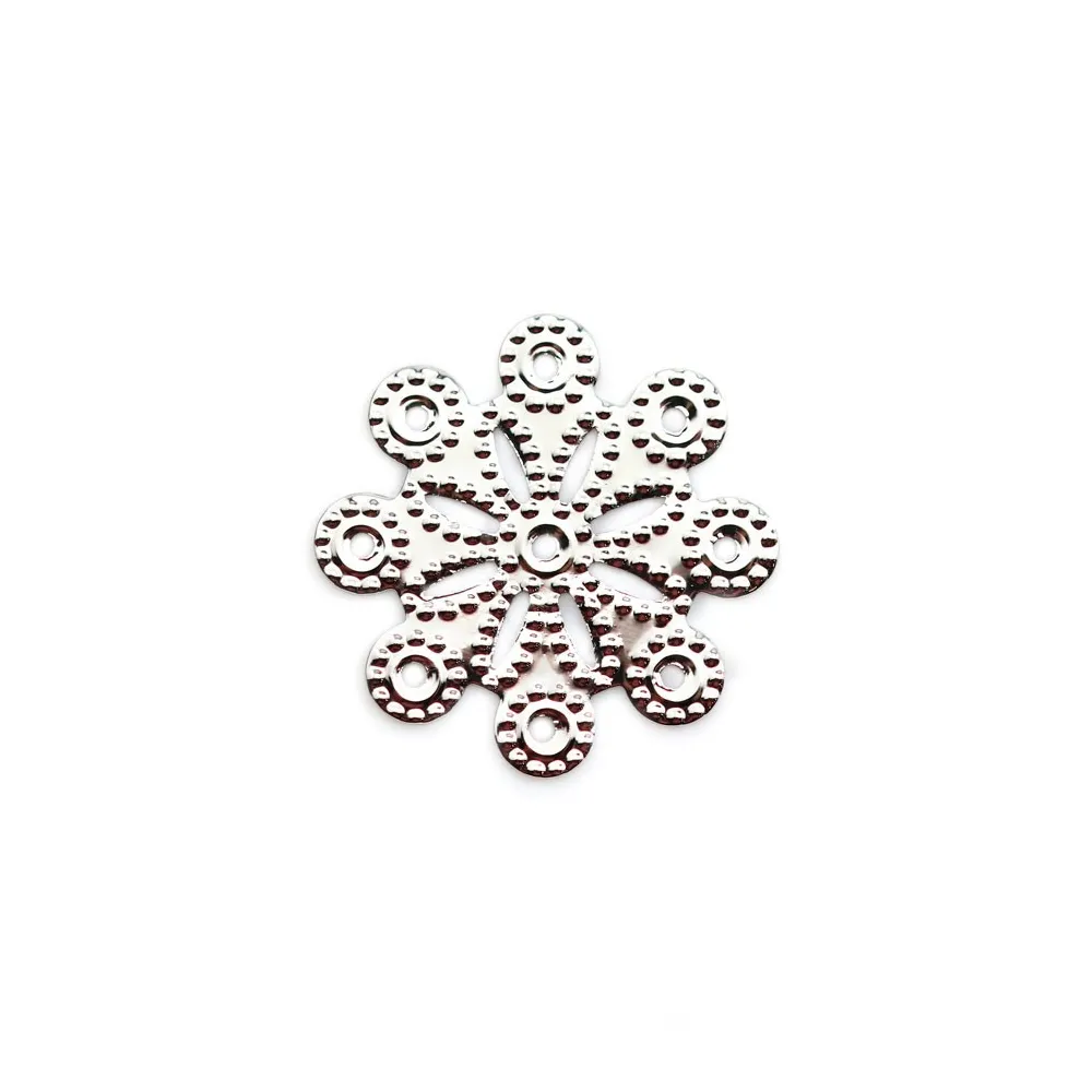 Intercalaire en forme flocon de neige 18mm, plaqué par "flash" or sur laiton x 2pcs