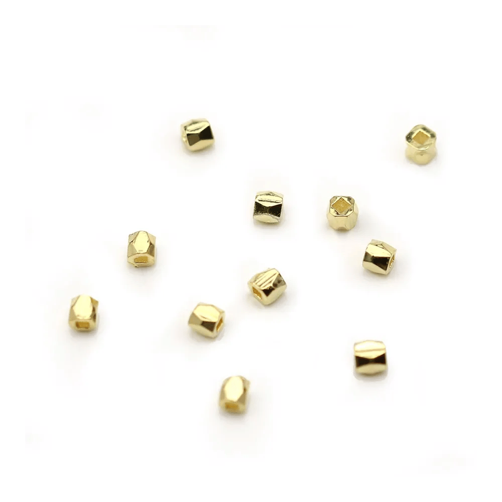 Perle à facette Plaqué par "flash" or sur laiton x 20pcs