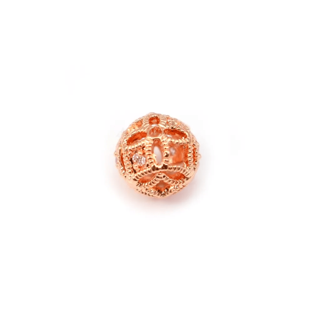  spacer hand with oxides of zirconium by "flash" Gold pink on brass 10x16mm x 1pc