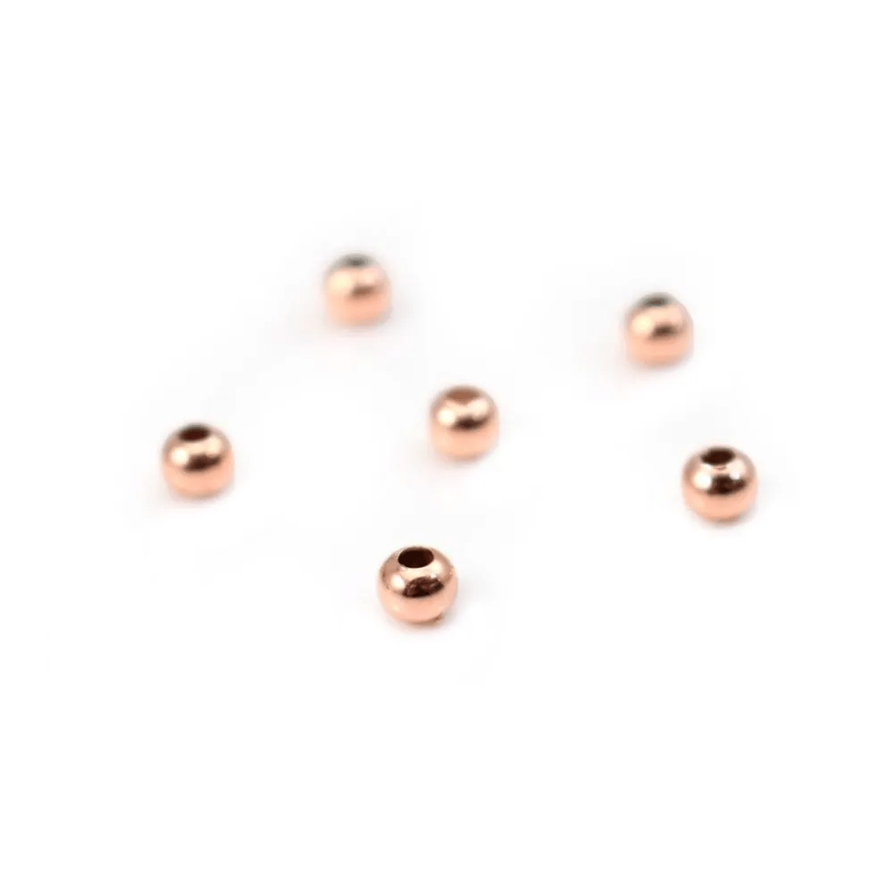 Boule Plaquée par "flash" or rose sur laiton 1.1x3mm x 50pcs