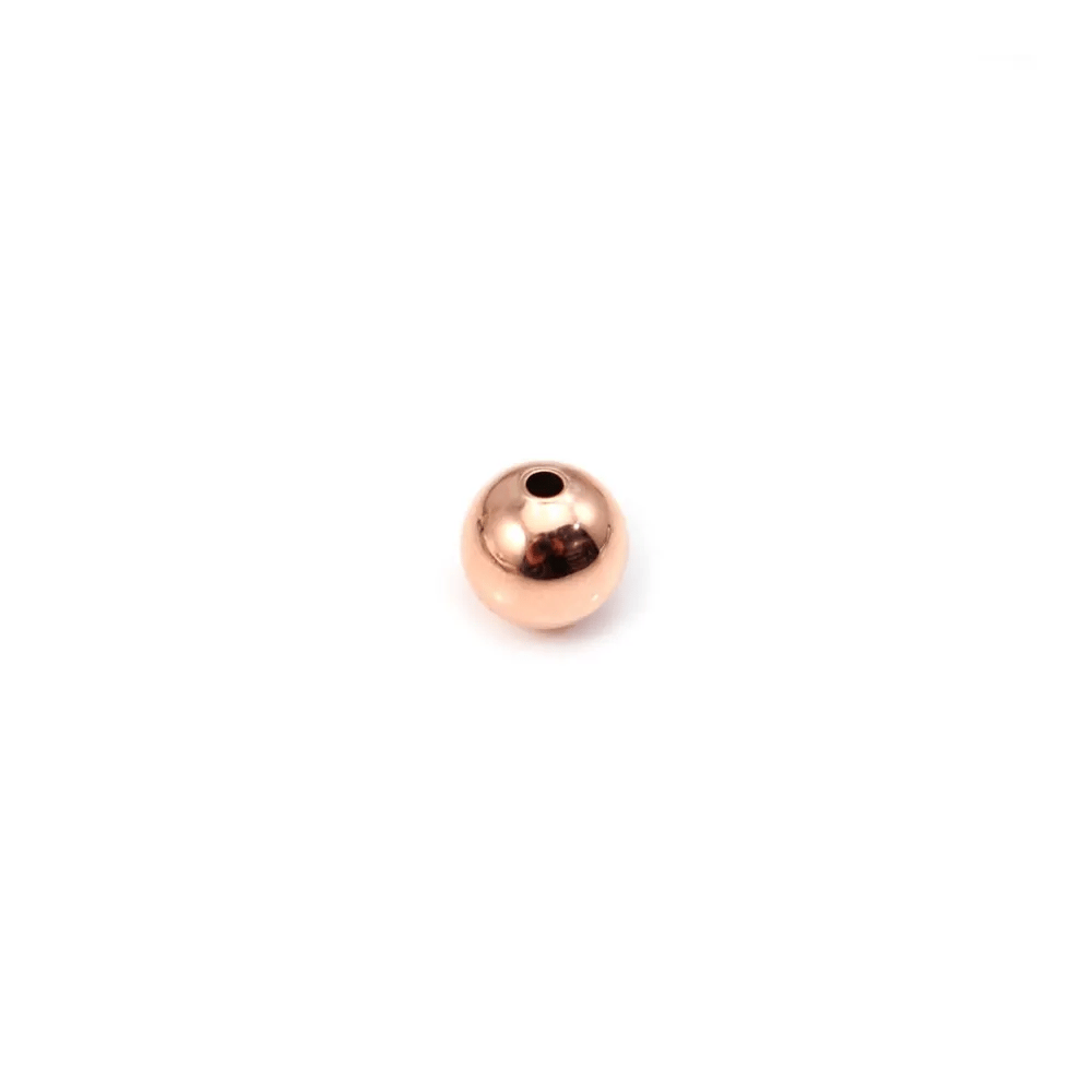 Boule Plaquée par "flash" or rose sur laiton 1.4x5mm x 10pcs