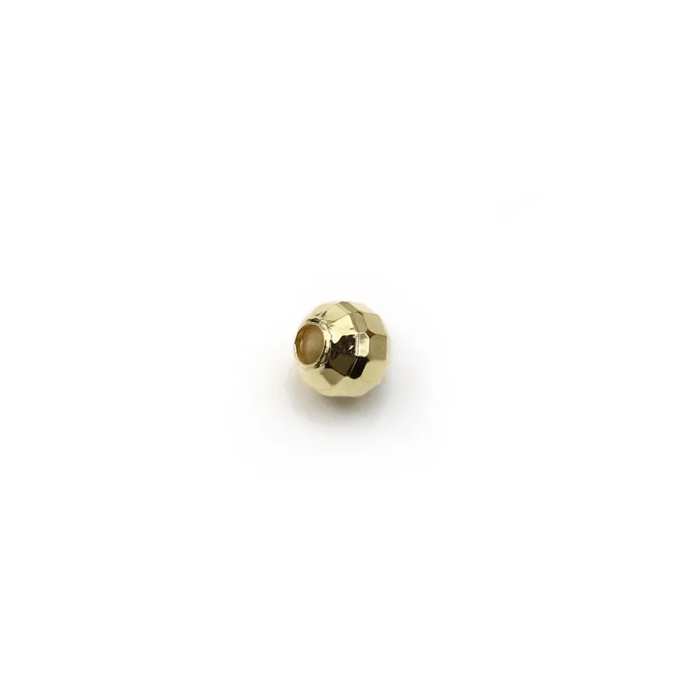 Boule facette Plaquée par "flash" or sur laiton 1.6x4mm x 50pcs
