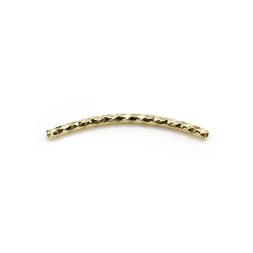Tube plaqué par "flash" or sur laiton 2x35mm x 6pcs