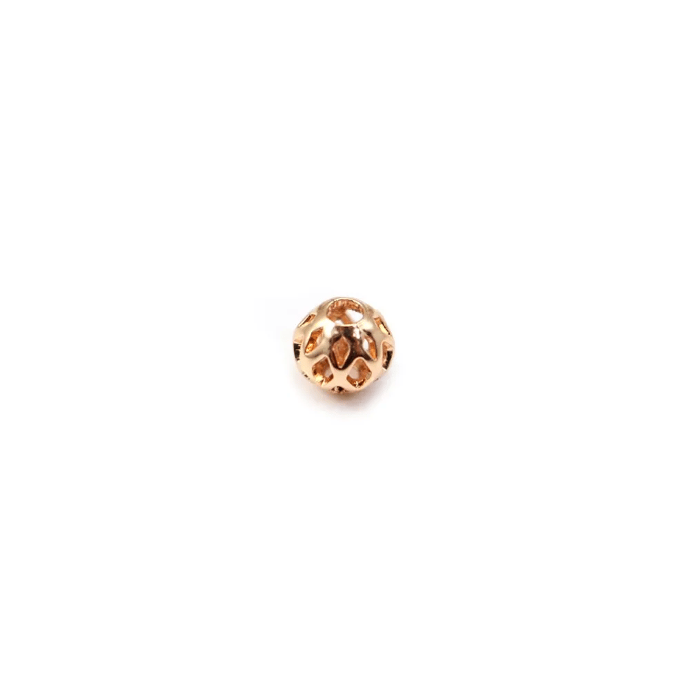 Boule ajourée  Plaquée par "flash" or sur laiton 5.5mm x 4pcs