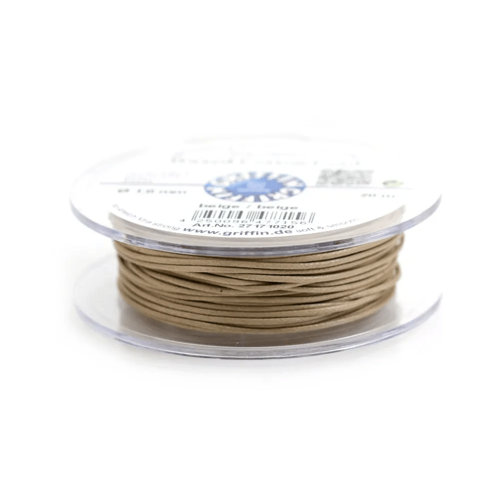 Cordonnet coton ciré beige 1mm  x 20m